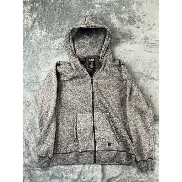 Swiss Cross men’s large gray zip up hoodie sweatshirt fleece lined pockets exc - Picture 1 of 12